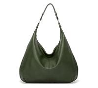 Ashioup Sacs fourre-tout en cuir synthétique souple avec fermeture éclair, pour femme, Vert foncé., Taille unique