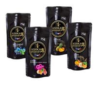 Ashka Premium - Goût narguilé pack 300Gr 4x75 doypack grammes saveur chicha narguilé - N24 - Love, Lady, Bluemint, Hawaii