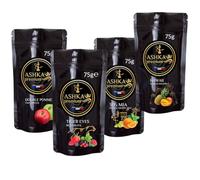 Ashka Premium - Goût narguilé pack 300Gr 4x75 doypack grammes saveur chicha narguilé - N28 - Tiger Eyes, Double Pomme, 305MIA, Hawaï