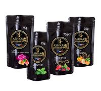 Ashka Premium - Goût narguilé pack 300Gr 4x75 doypack grammes saveur chicha narguilé - N31 - Tiger eyes, Love, Lady, Menthe