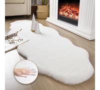 Ashler - Tapis en fausse fourrure de lapin ultra douce, blanc, 6,1 x 1,8 m, lavable en machine, décoration de chambre d'enfant, salon