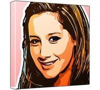Ashley Tisdale Impression Pop Art Multicolore Fond Rose 30 x 30 x 2,5 cm