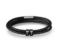 Ashleymade Bracelet Personnalisé Hommes avec 1-5 Noms 19-21.5cm Graver Cuir Bracelet Personnalisés Cadeau pour Pères Fils Grands-Pères Maris Cadeau Fete Des Peres Noël