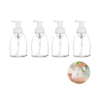 Ashleyya Distributeurs de Mousse 300 ML Plastique Flacon de Pompe Vide Bouteille À La Main De Pompe À Lotion en Plastique Vide Flacon Pompe Vide Distributeur pour la Cuisine Salle de Bains(4 pièces)