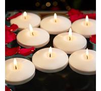 Ashlux 7.6 cm Bougies flottantes 24 Pièces, 7 heures de combustion propre et sans fumée pour mariage, moment romantique, demande en mariage, anniversaire, décoration de fête