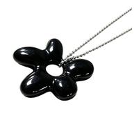 ASHLUYAK Accessoire de fleur de chaîne | Collier pendentif à cinq pétales, charme aspect verre, bijoux streetwear, détail d ’ une seule pièce