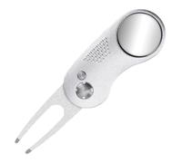 ASHLUYAK Fourche de golf verte avec poignée texturée, argent | Outil de divot de golf pour l'entretien vert pendant les promenades