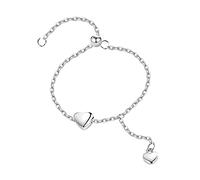 ASHLUYAK Mode Simple Coeur Anneaux Tirables Pour Femmes Filles Argent Couleur Réglable Chaîne Gland Anneaux Bijoux Cadeau Bagues Femmes Argent Forme de Cœur Avec Gland Réglable