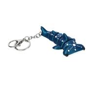 ASHLUYAK Porte-clés animal articulé avec finition texturée imprimée en 3D | Chaîne courte et fermoir mousqueton, forme d'animal marin, jeu pratique pour transporter ou afficher le bureau
