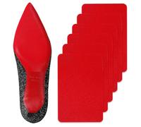 Ashoesert Lot de 3 paires de protections de semelles antidérapantes pour talons hauts, 15,2 x 10,2 cm, rouge