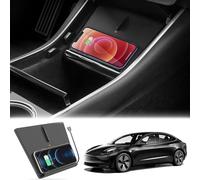ASHOIH Nouveau Chargeur Voiture sans Fil Amélioré pour Tesla Model 3 (2017-2020),Chargeur sans Fil Rapide 15W,Chargeur sans Fil pour Console Centrale Fonctionne avec Les Téléphones Compatibles QI