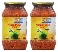 Ashoka Cornichon à la mangue doux 500 g (lot de 2) - Parfait comme condiment d'accompagnement pour tout plat indien - À consommer avec un dîner indien ou avec un petit-déjeuner indien