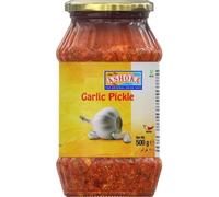 Ashoka Cornichons à l'Ail 500g - Saveur Indienne | Huile d'olive vierge, moyen piquant, 100% végétarien et halal. Parfait pour les viandes froides et salades.