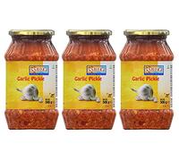 Ashoka Lot de 3 cornichons à l'ail 500 g - Parfait comme condiment d'accompagnement pour tout plat indien - À manger avec un dîner indien ou avec un petit-déjeuner indien
