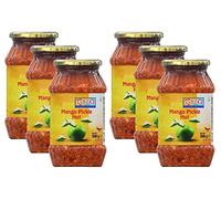 Ashoka Lot de 6 cornichons à la mangue 500 g - Parfait comme condiment d'accompagnement pour tout plat indien, mangé avec un dîner indien ou avec un petit déjeuner indien