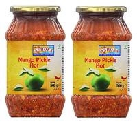 Ashoka Mango Pickle Hot Lot de 2 condiments d'accompagnement pour tout plat indien 500 g