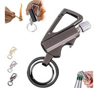 Ashopfun Briquet porte-clés Match Strike, briquet infini permanent avec porte-clés multifonction, allumette, étanche, réutilisable, briquet au kérosène pour la survie en plein air (noir)