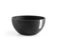 Ashortwalk ECOPOTS Bruxelles Pot de fleurs en plastique recyclé (diamètre 30 cm x hauteur 14 cm) Noir