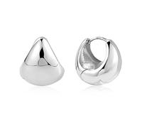 ASH'S CHOICE Boucles d'Oreilles Femme Créoles Or Argent Rosé Chunky | Goutte d'Eau Gradient Ovale Lisse Boucles d'Oreilles Argent Or Plaqué 14K Anneaux Hypoallergénique Bijoux Cadeaux Femme