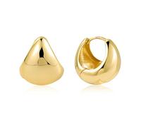 ASH'S CHOICE Boucles d'Oreilles Femme Créoles Or Argent Rosé Chunky | Goutte d'Eau Gradient Ovale Lisse Boucles d'Oreilles Argent Or Plaqué 14K Anneaux Hypoallergénique Bijoux Cadeaux Femme