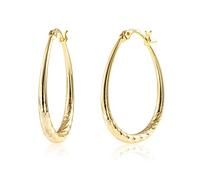 ASH'S CHOICE Boucles d'Oreilles Femme Créoles Or Plaqué 14K Ovales