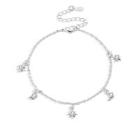 ASH'S CHOICE Bracelet Étoile Lune en Zircon Argent 925 Femme Réglable Bracelet, Simples Brillant Bracelets Cadeaux Bijoux de Noël Anniversaire Diplômé, pour Femme, Fille