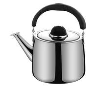 ASHSDI Bouilloire Gaz, Sifflet Bouilloire Bouilloire en Acier Inoxydable Théière pour Cuisinière À Induction Cuisinière À Gaz Portable Bakélite Poignée Bouilloire Bouilloire Vintage(4L)