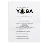 Ashtanga Yoga 8 Limbs Philosophy Poster Educational Meditation Chart Wall Decor for Spa Wellness Room Living Room(Framed,12x18inch(30x45cm))