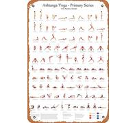 Ashtanga Yoga Primary Series Poster en métal rétro Décoration d'intérieur Vintage 30,5 x 20,3 cm