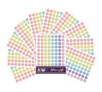 Ashton and Wright - Étiquettes de codage couleur faciles à décoller - Autocollants à pois de 8 mm (Pastel, Lot de 10-8800)