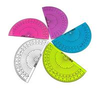 Ashton and Wright - Rapporteur 180 degrés - 10 cm - Rapporteurs scolaires légers - Lot de 5 (mélange transparent)
