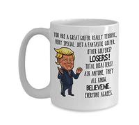 Ashton Books-n-Things Mug Trump pour grand golfeur drôle 11 ou 445 ml Tasse à café en céramique blanche