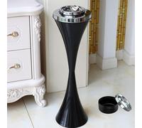 Ashtray On Outdoor Stand, Vertical Ashtray, With Inner Bucket, Ash Metal Large Capacity, For Outdoor, Interior, Garden And Hotel, Office Buildings(Black)