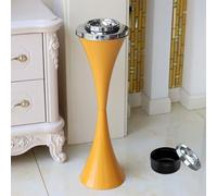 Ashtray On Outdoor Stand, Vertical Ashtray, With Inner Bucket, Ash Metal Large Capacity, For Outdoor, Interior, Garden And Hotel, Office Buildings(Yellow)