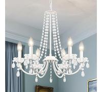 ASHUAQI Lustre Salon Cristal, 6 Lumières Classique Moderne Bougie Suspensions D'éclairage, Métal Lustre Salle à Manger Avec Douille E14, Vintage Lampe Lustres pour Chambre, Cuisine, Couloir