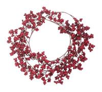 Ashuxxn Houx rouge artificiel Baies rouges décoratives Baies rouges artificielles pour sapin de Noël, bricolage, artisanat, mariage, vacances, décoration d'hiver, 180 cm