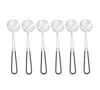 Ashuxxn Lot de 6 Acier Inoxydable Spider Passoire Pot Ecumoire Inox avec Poignée Longue Écumoire avec Silicone Poignée Cuillère à Passoire Écumoire à Mailles Fines avec Poignée Longue (Noir)