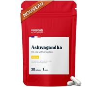 Ashwagandha 500 mg Titré à 5% de Withanolides, 30 Gélules - 1 Mois | Extrait de Racine - Fabriqué en France - Essentials by Novoma
