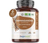 Ashwagandha Bio Gélules Extra Fort 600mg + Poivre Noir Bio 5mg - 180 Gélules