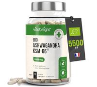 ASHWAGANDHA Bio Gelules Extra Fort 90 Jours | Detox Cortisol | 5500 mg | Ashwagandha KSM-66 + 5% Withanolides | l'Ashwagandha Anti Stress Adulte, Anxiete, Sommeil | VitaBright Vegan Ashwaganda KSM 66