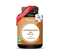 Ashwagandha BIO KSM-66® Breveté - 90 Gélules Vegan - 5% Withanolides - Hautement dosé 600 mg - Réduction du Stress & Cortisol - Sommeil, Bien-Être & Énergie - Fabriqué en France - Vitavea