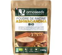 Ashwagandha en Poudre Bio 500G | Ginseng Indien | Stress, Sommeil, Adaptogène | Poudre de Racine 100% Pure d'Ashwagandha (Withania Somnifera) Biologique (Ginseng indien), Qualité Supérieure