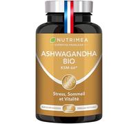 ASHWAGANDHA - Extrait BIO Breveté KSM-66® - Standardisé à 5% en Withanolides - Bien-Être Physique & Mental, Tonus & Concentration - 600 mg - 90 Gélules Vegan - Nutrimea - Fabriqué en France