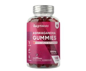 Ashwagandha Gummies 1200mg, 120 Gommes Ginseng Indien Withania Somnifera