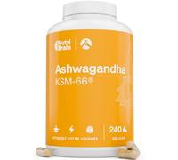 Ashwagandha KSM-66® 9000mg, 240 Gélules 5% Withanolides, Dosage Élevé 600mg | Extrait Concentré 15:1, Bien-être et Vitalité Naturelle, Gélules Végétales, Sans OGM, Sans Gluten, NutriBrain