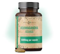 Ashwagandha KSM-66 en Gélules 100 - Ultra Hautement Dosé à 6000mg par Prise | Extrait Pur et Sans Additifs - Withanolides KSM-66 Concentrés - Format Capsules pour une Cure Complète et Longue
