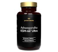 Ashwagandha KSM-66 Ultra, Formule Premium Haute Puissance 3000mg, Extrait d'Ashwagandha KSM-66 Bio 250mg, Enrichi en Vitamine B6 & Poivre Noir, Améliore la Concentration, 60 Gélules - Protein Works