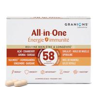 Laboratoire des Granions All-In-One Énergie Immunité, Longévité, Ashwagandha Shilajit, 60 comprimés