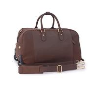 Ashwood - Grand Sac de Voyage à roulettes pour Homme - Sac Fourre Tout de Weekend en Cuir - Bagage Cabine - Duffle Bag - Albert - Marron (Mud)