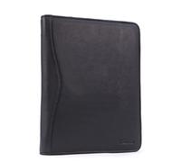 Ashwood - Porte Document Cuir Homme - Pochette Pour A4 Bloc-Note et Tablette - Portefeuille Zippé - Conférencier Organiseur - A4 FOLDER - Noir